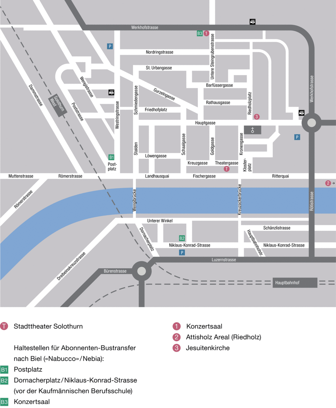 Situationsplan TOBS! Standorte Solothurn